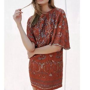 Free People Bali Light my fire Sequins embroidered dress
